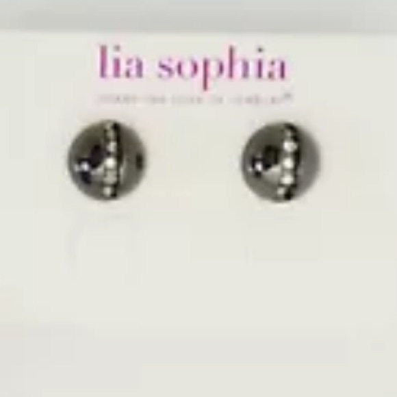 🆕 LIA SOPHIA NWT Hematite Kohl earrings w/ crystals… Brand New!!! - Picture 2 of 7
